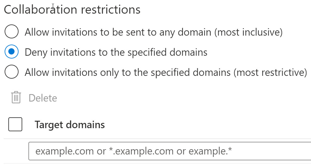 Figure 5.5 – Collaboration restrictions – Deny invitations
