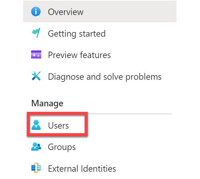 Figure 5.8 – Managing users in Azure AD
