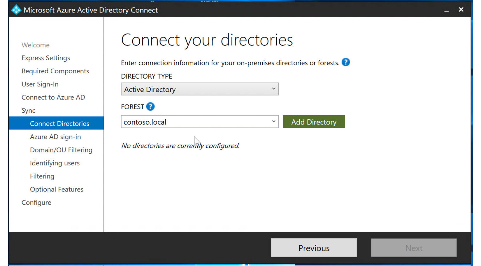 Figure 6.20 – Adding directory forest to synchronize
