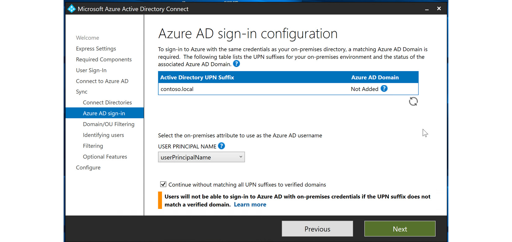 Figure 6.23 – Azure AD sign-in configuration
