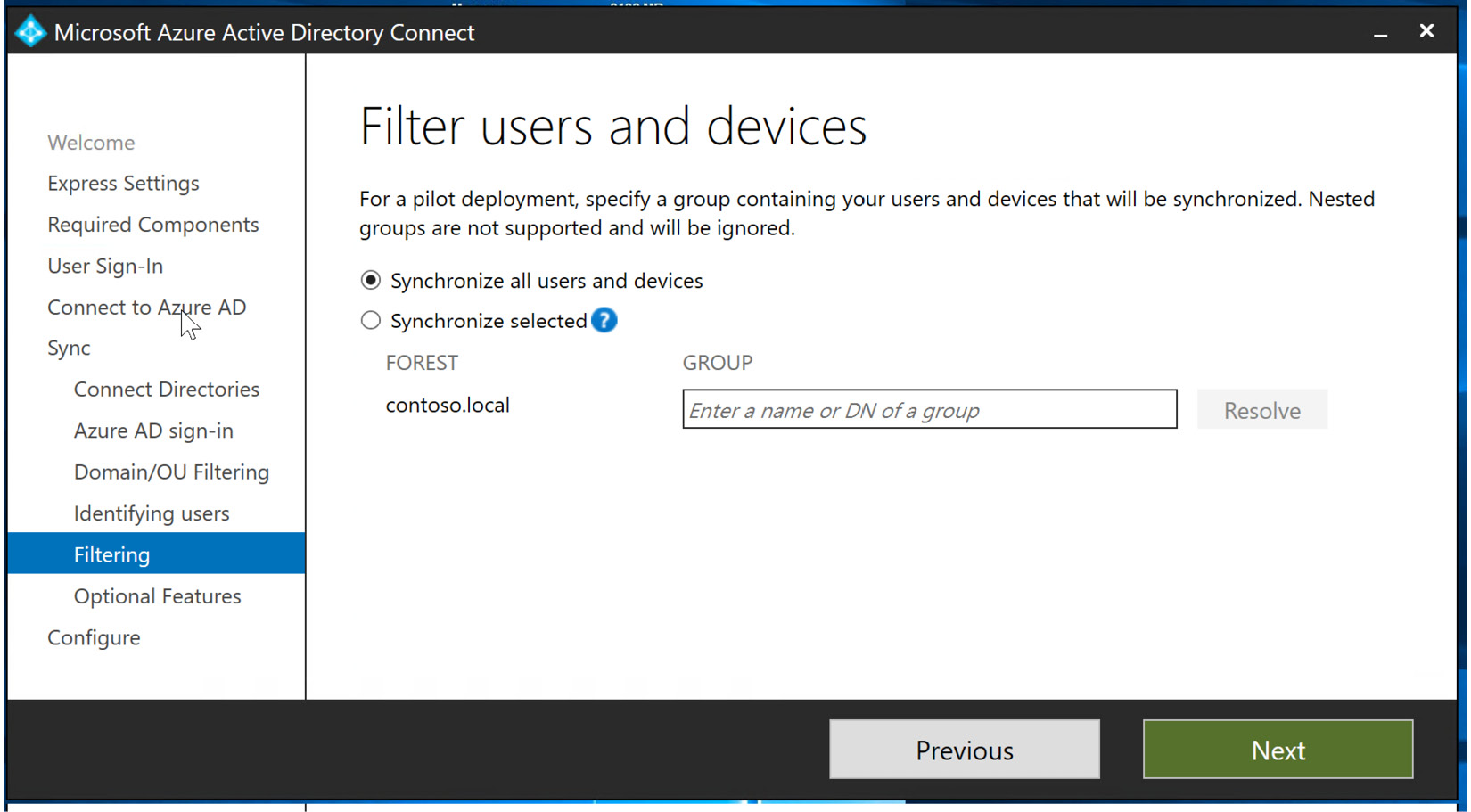 Figure 6.27 – Filtering users and devices
