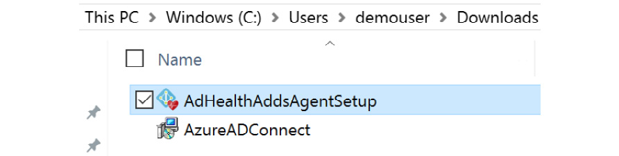 Figure 6.32 – Azure AD Connect Health Agent install file
