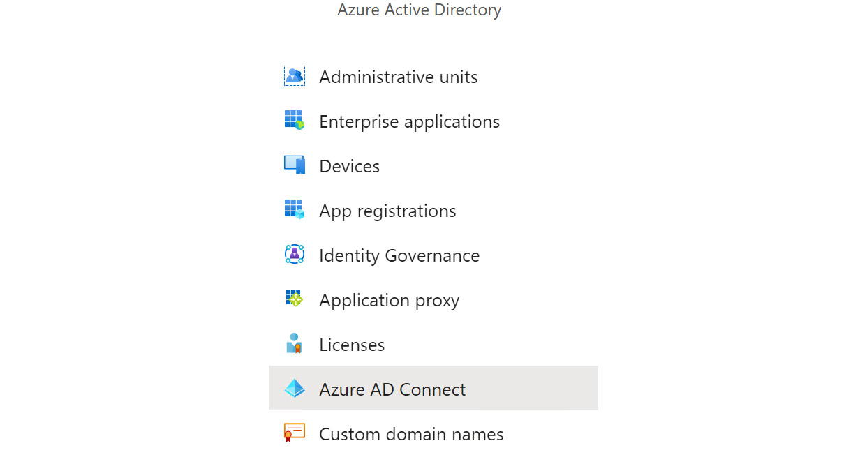 Figure 6.6 – Azure AD Connect on Azure AD menu

