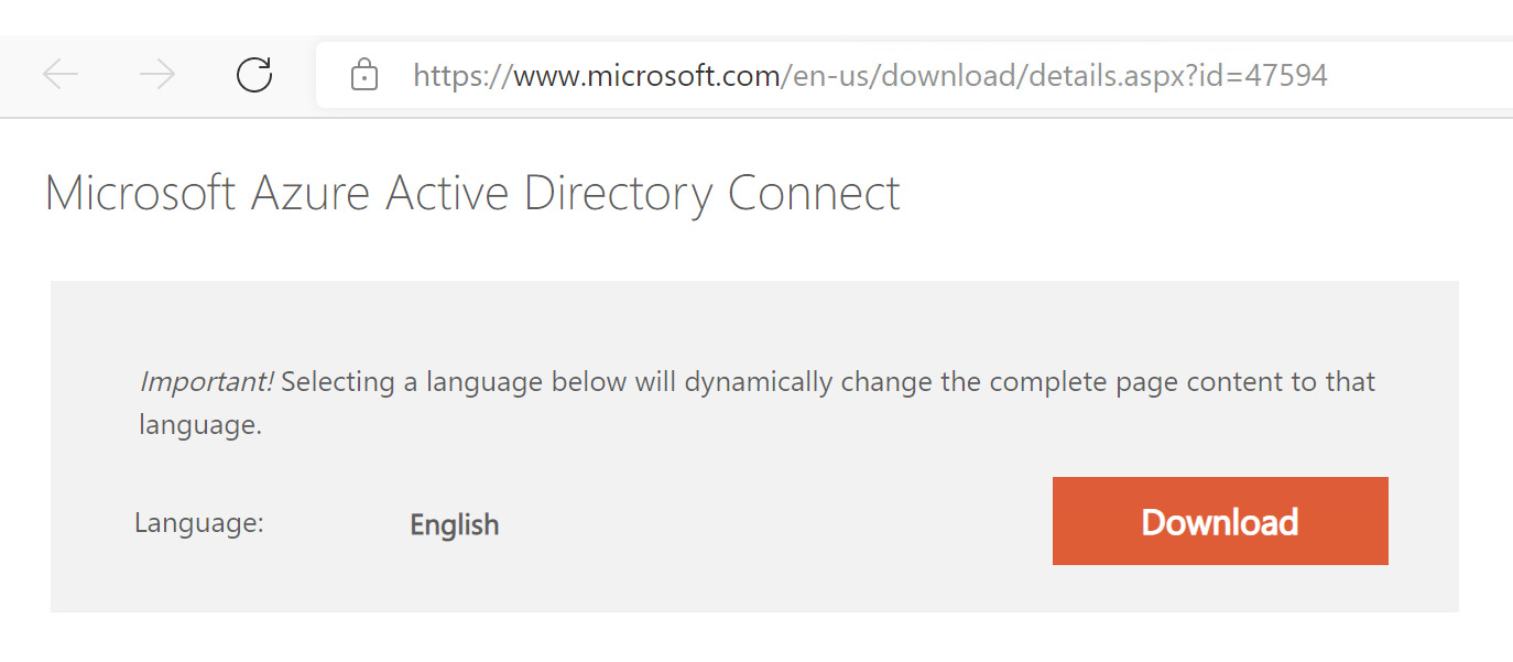 Figure 6.8 – Azure AD Connect at Microsoft download page
