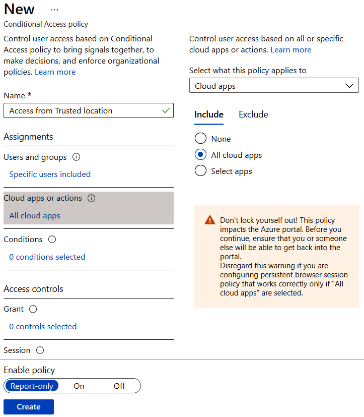 Figure 9.26 – Configuring all cloud apps
