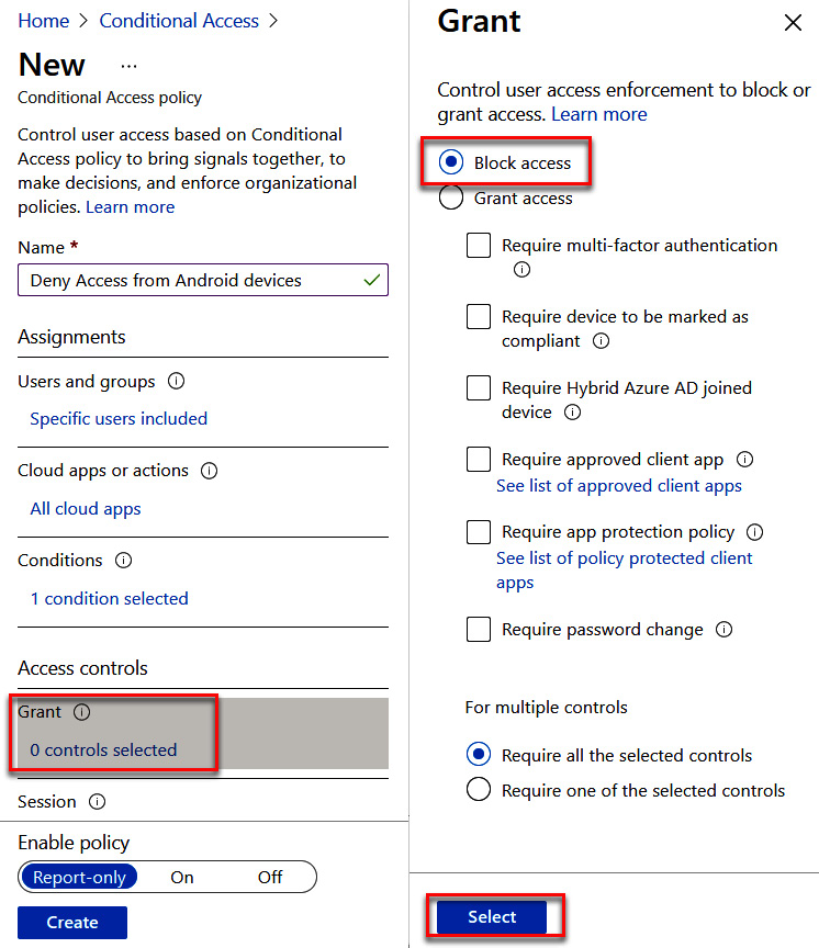 Figure 9.28 – Block access configuration
