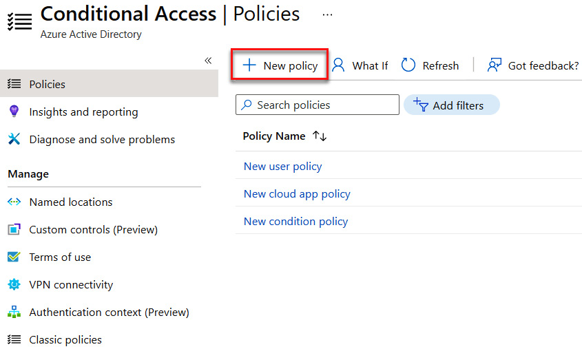 Figure 9.32 – Creating a new policy
