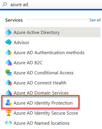 Figure 9.50 – Searching for Azure AD Identity Protection
