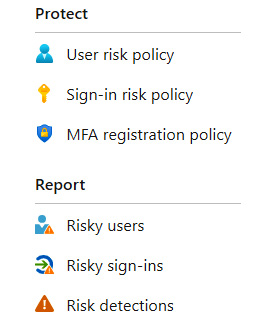 Figure 9.51 – Azure AD Identity Protection menu
