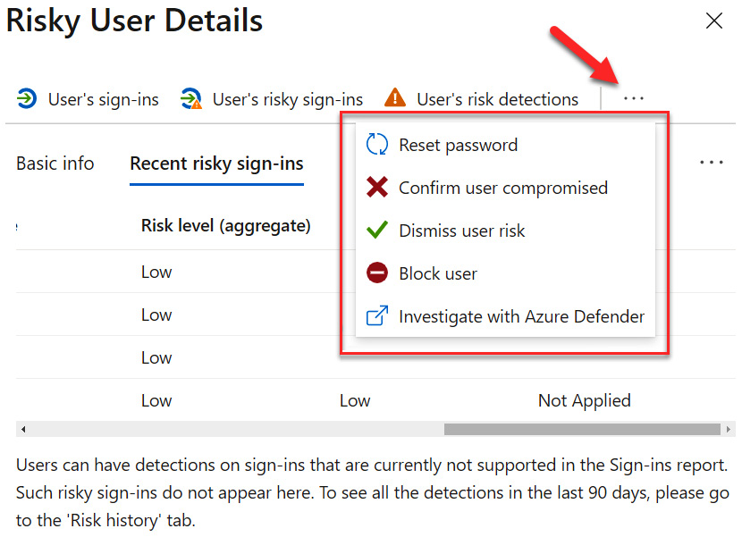 Figure 9.57 – Actionable items to remediate risk
