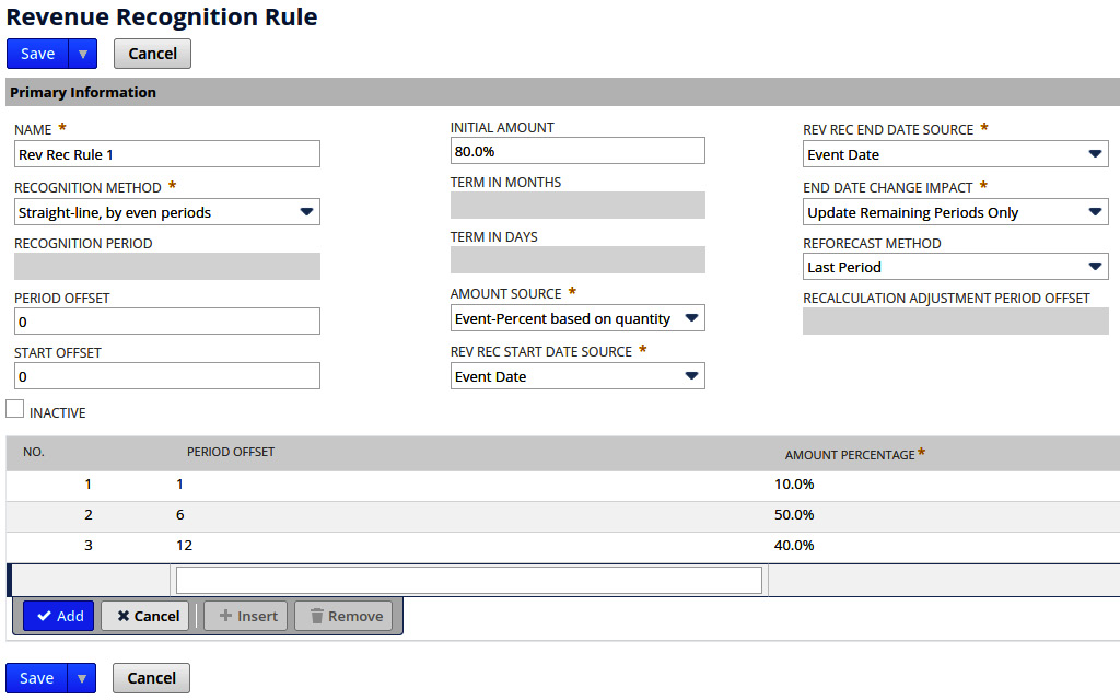 Figure 16.3 – An example of a Revenue Recognition Rule record
