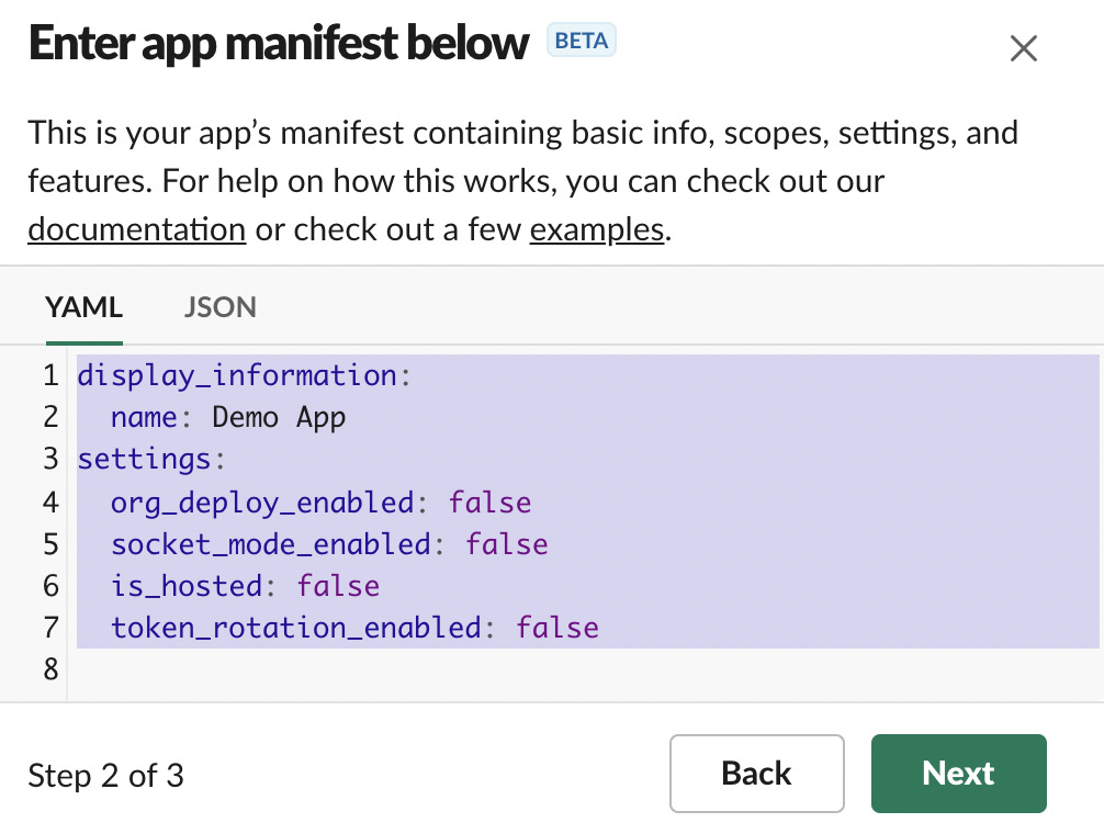 Figure 11.5 – App manifest configuration
