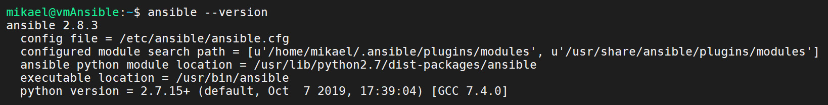 Figure 3.1 – The ansible --version command