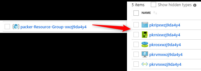 Figure 4.9 – Packer temporary resource group in the Azure portal
