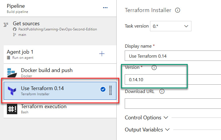 Figure 9.27 – Terraform step parameters