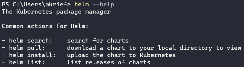 Figure 10.11 – helm --help command