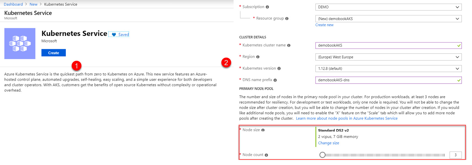 Figure 10.24 – AKS creation via the Azure portal