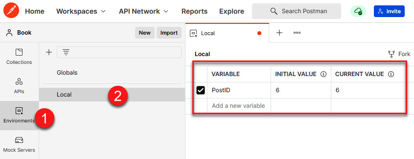 Figure 11.10 – Adding an environment variable in Postman