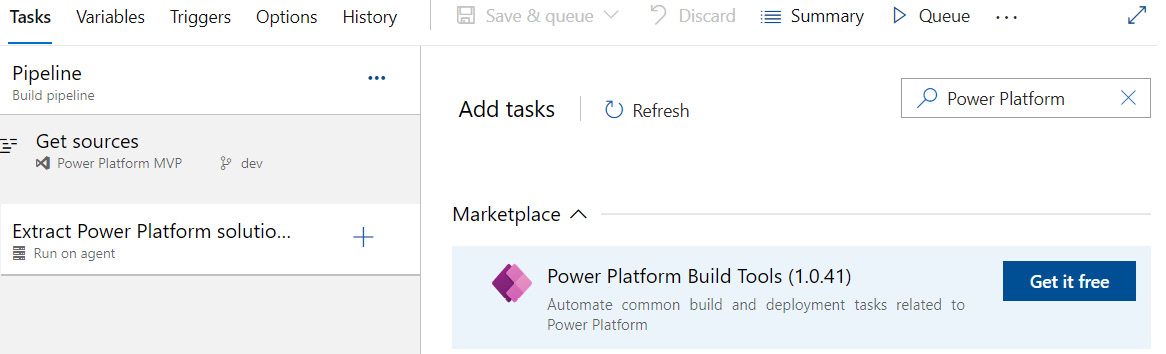 Figure 14.11 – Getting Power Platform Build Tools for your Azure DevOps organization if it's not already installed

