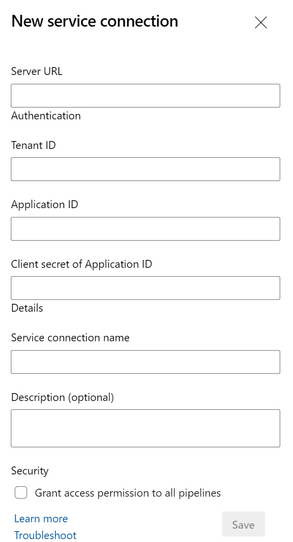 Figure 14.15 – New service connection form
