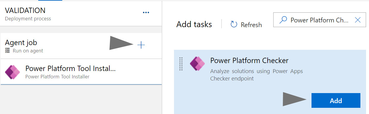 Figure 14.55 – Adding the Power Platform Checker task to a Release stage
