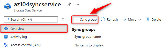 Figure 7.27 – Creating an Azure File Sync group
