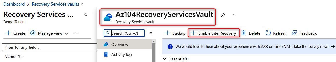 Figure 21.18 – Enable Site Recovery
