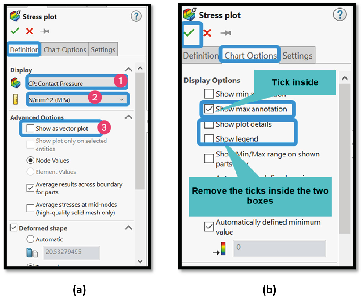 Figure 6.46 – Options for the contact stress
