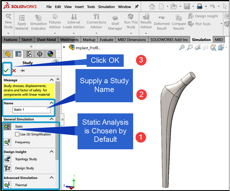 Figure 1.7 – Supplying the details of the simulation study
