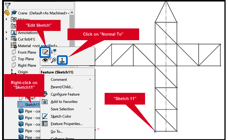 Figure 2.16 – Steps to edit Sketch11
