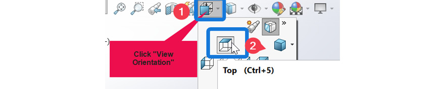 Figure 3.43 – Changing the view orientation to Top View
