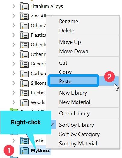 Figure 4.28 – Selection of options to create a custom brass from the base brass material
