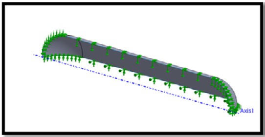 Figure 5.24 – Appearance of the model with the symmetric conditions on the two major edges
