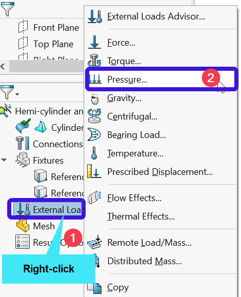 Figure 5.25 – Applying internal pressure
