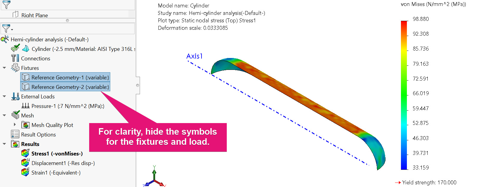 Figure 5.30 – Default results from running the analysis
