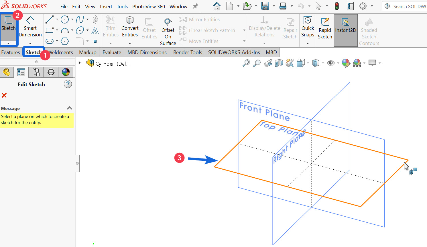 Figure 5.5 – Choosing Top Plane
