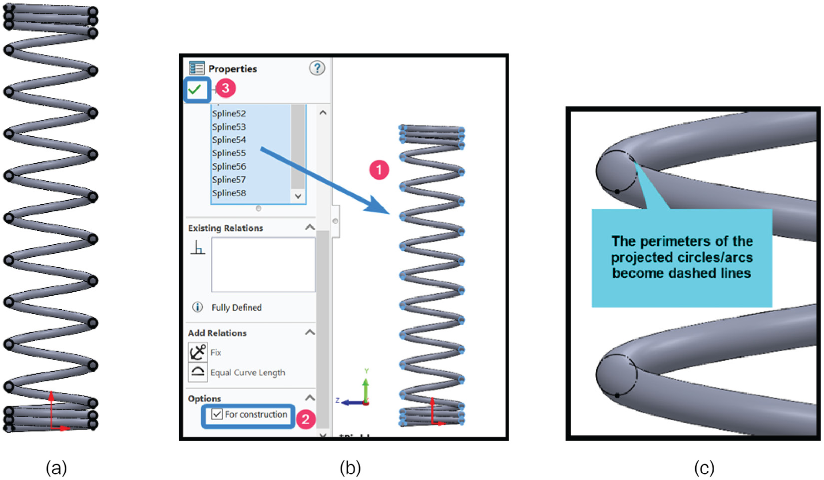 Figure 6.14 – Conversion of the intersection curves into construction sketches
