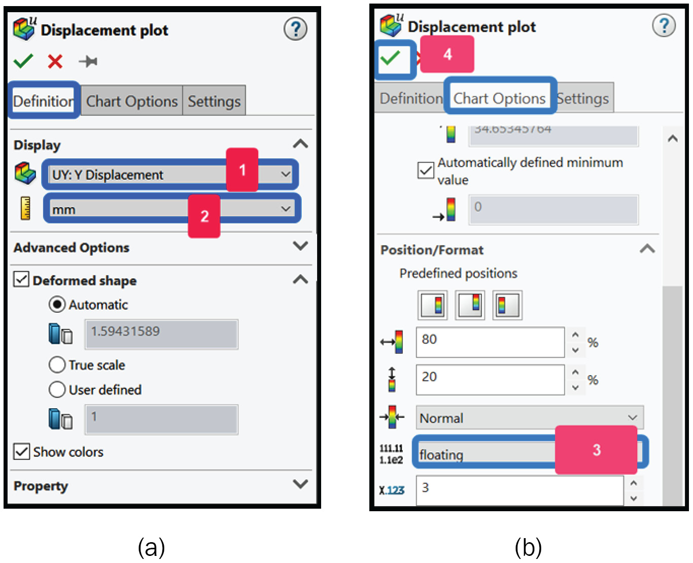 Figure 6.27 – Specifying options for the displacement plot
