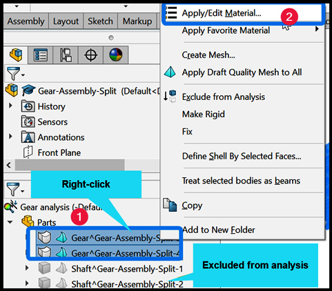 Figure 6.35 – Specifying the material for the gears
