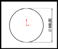 Figure 6.7 – Reference circle for the helix (100 mm diameter)
