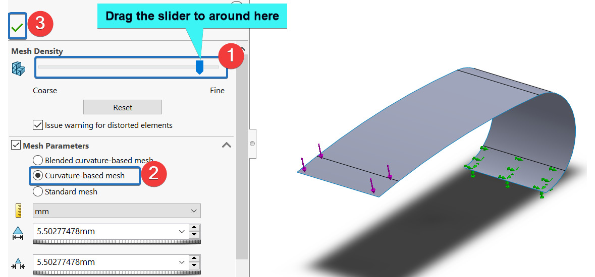 Figure 8.23 – The mesh setting for the structure
