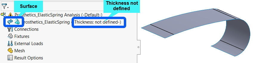  Figure 8.6 – Examining the surface body within the simulation study tree
