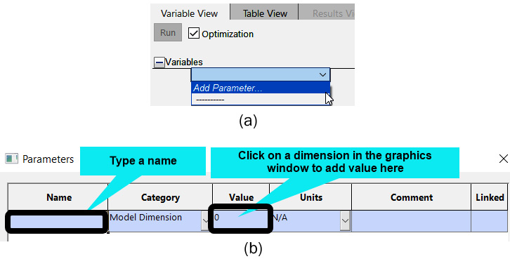 Figure 9.26 – Adding a parameter under the optimization variable
