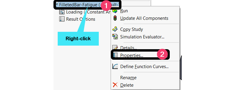 Figure 9.45 – Modifying the fatigue study property
