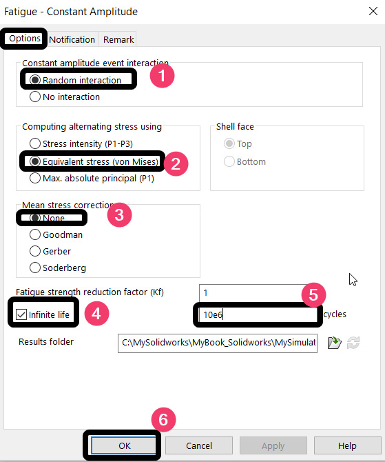 Figure 9.46 – Fatigue analysis dialog box
