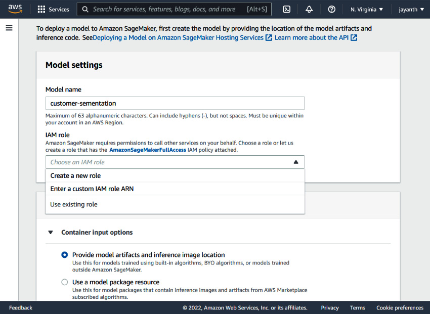 Figure 6.23 – SageMaker – Create model
