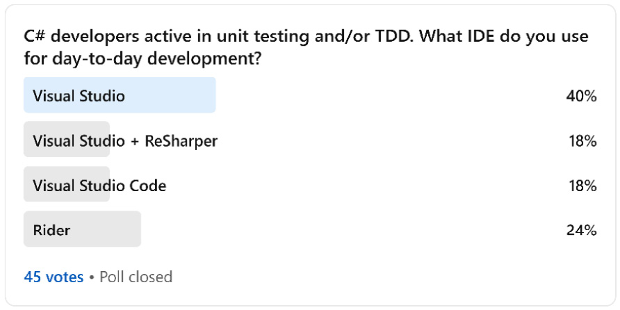 Figure 1.3 – LinkedIn IDE poll results
