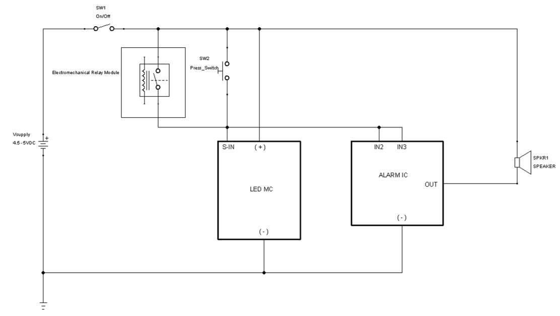 Figure 4.32 – M5Stack controller – electronic circuit schematic diagram of the counting sound device