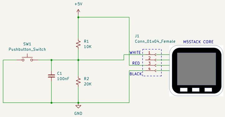 Figure 2.4 – Port B personalized wiring for a pushbutton switch