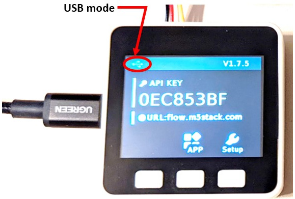 Figure 2.9 – The M5Stack Core operating in USB mode